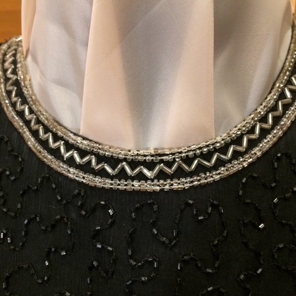 VTG Black Silk Beaded Sheath Dress XL Great Cond - Picture 9 of 15